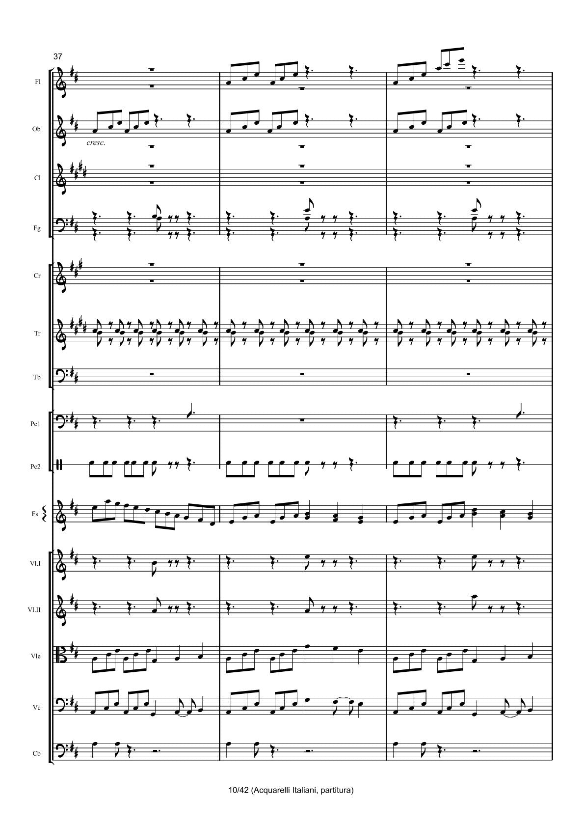 Renzo Ruggieri Acquarelli Italiani for Accordion and Orchestra ( full score &individual parts)