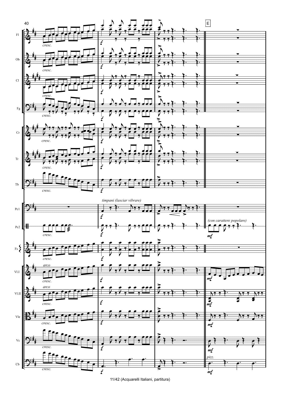 Renzo Ruggieri Acquarelli Italiani for Accordion and Orchestra ( full score &individual parts)