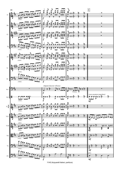 Renzo Ruggieri Acquarelli Italiani for Accordion and Orchestra ( full score &individual parts)