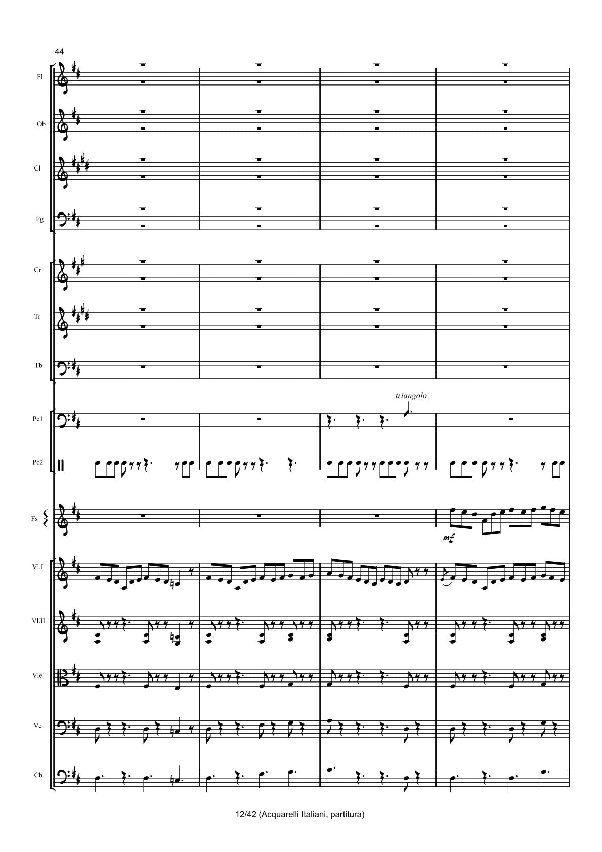Renzo Ruggieri Acquarelli Italiani for Accordion and Orchestra ( full score &individual parts)