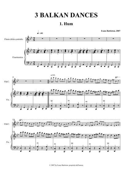 3 Balkan Dances ( for Accordion & Recorder)