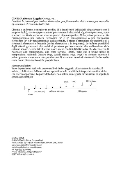 Cinema (for 4 parts and drums )