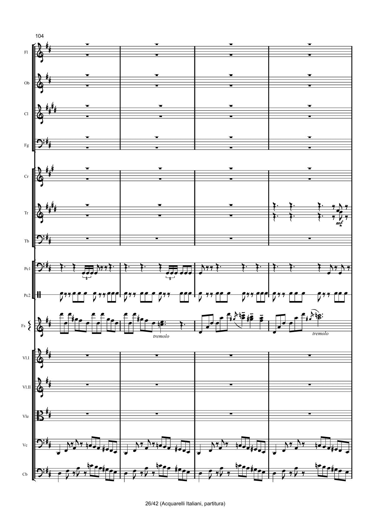 Renzo Ruggieri Acquarelli Italiani for Accordion and Orchestra ( full score &individual parts)