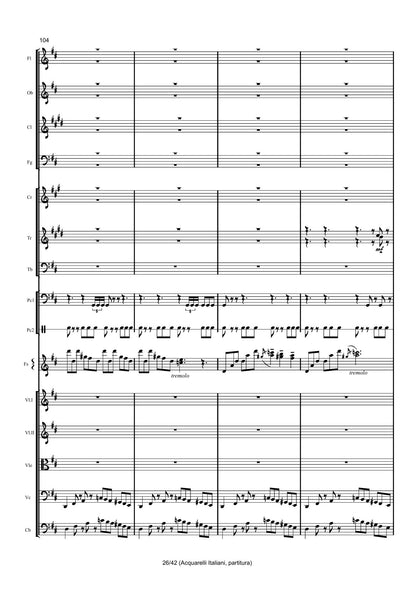 Renzo Ruggieri Acquarelli Italiani for Accordion and Orchestra ( full score &individual parts)