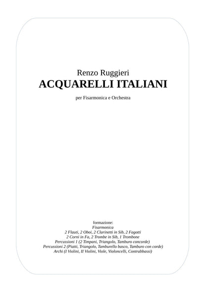 Renzo Ruggieri Acquarelli Italiani for Accordion and Orchestra ( full score &individual parts)