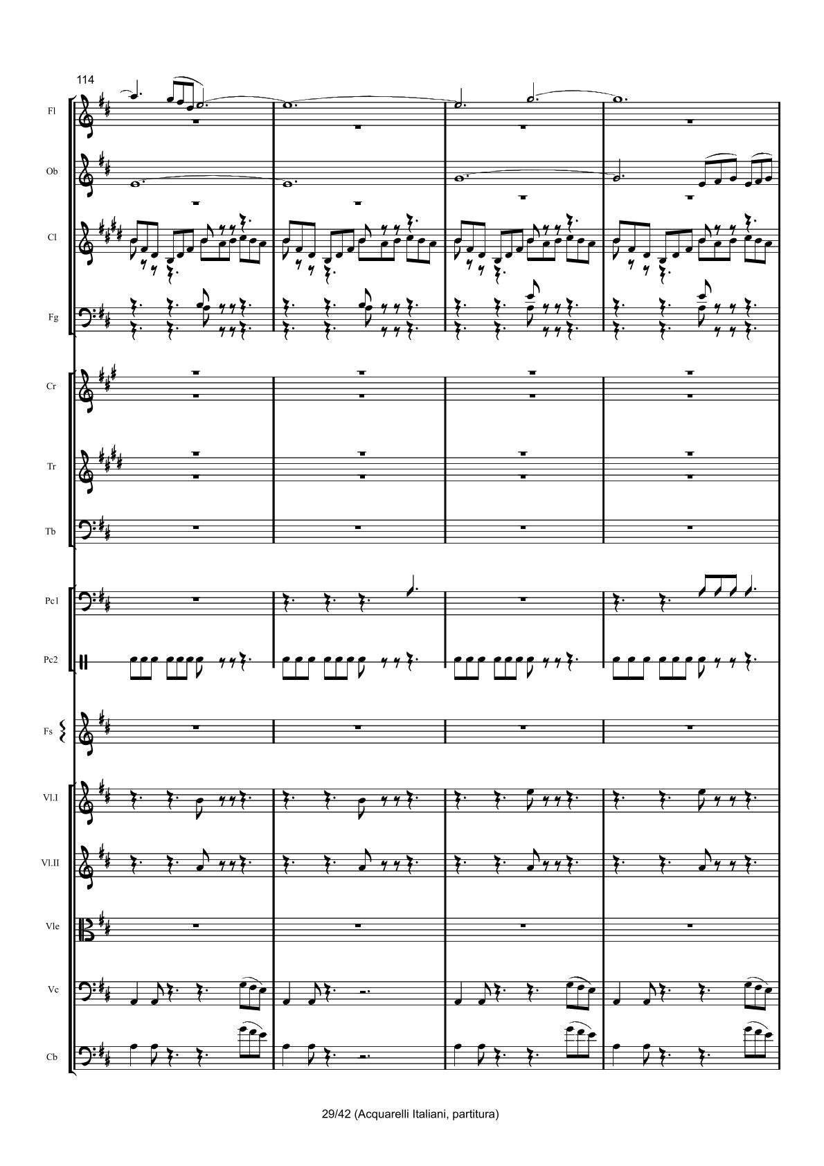 Renzo Ruggieri Acquarelli Italiani for Accordion and Orchestra ( full score &individual parts)