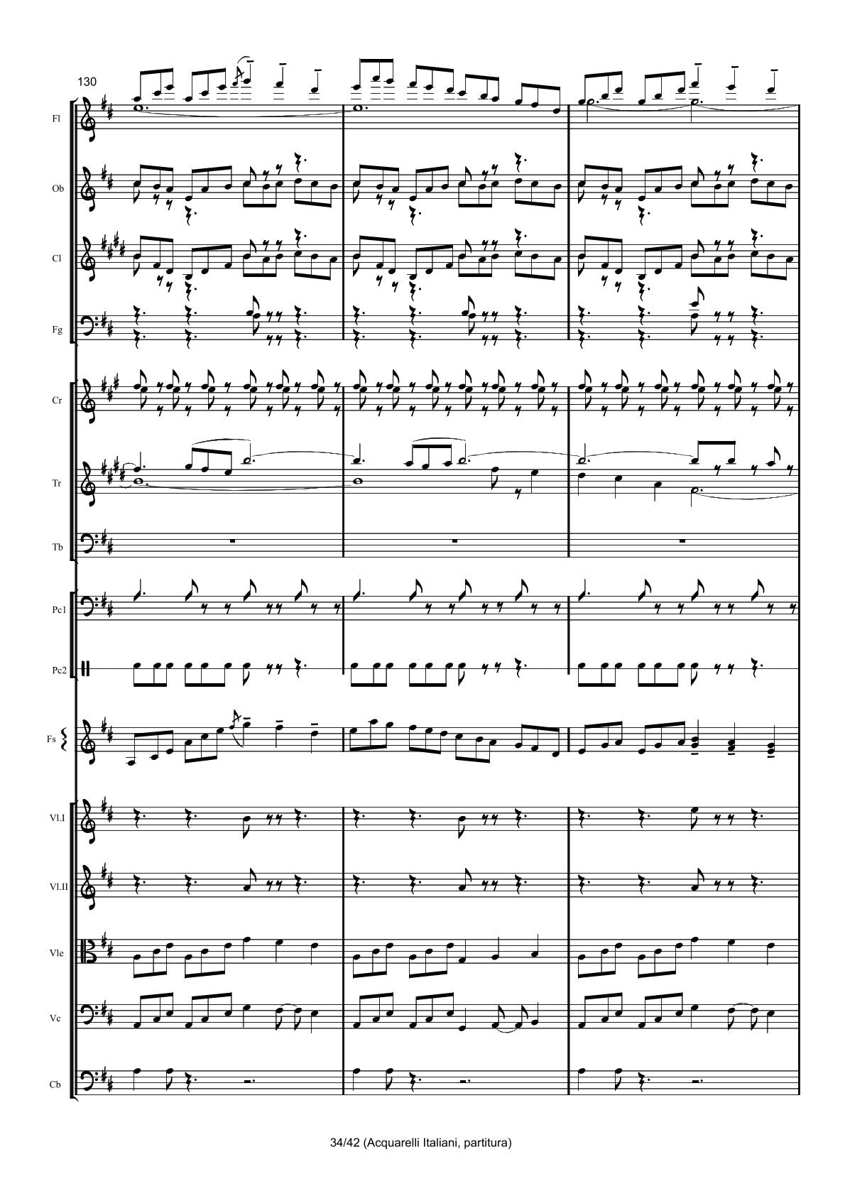 Renzo Ruggieri Acquarelli Italiani for Accordion and Orchestra ( full score &individual parts)
