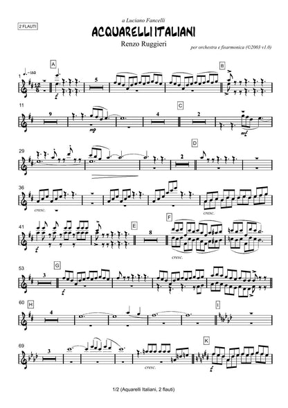 Renzo Ruggieri Acquarelli Italiani for Accordion and Orchestra ( full score &individual parts)