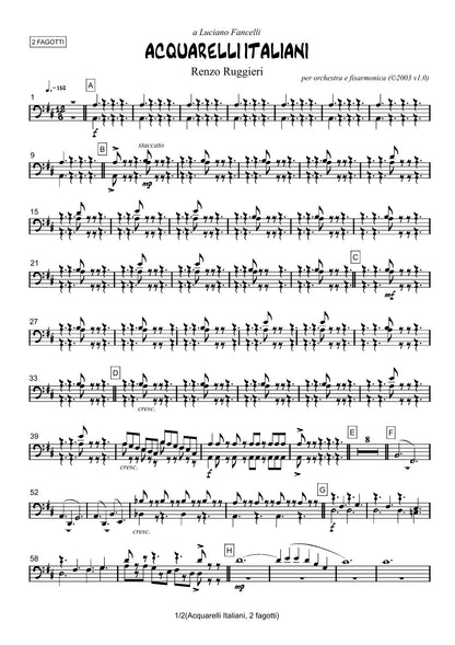 Renzo Ruggieri Acquarelli Italiani for Accordion and Orchestra ( full score &individual parts)