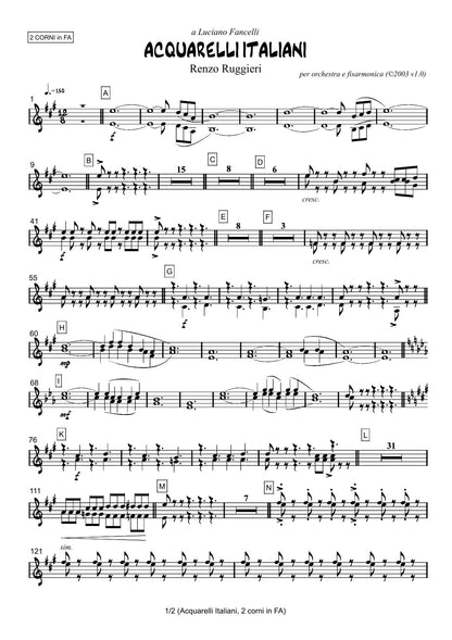 Renzo Ruggieri Acquarelli Italiani for Accordion and Orchestra ( full score &individual parts)