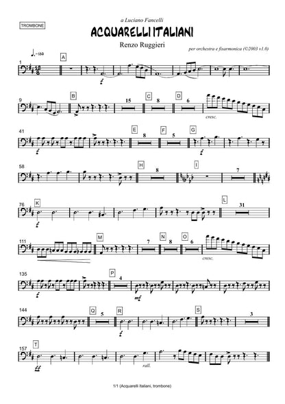 Renzo Ruggieri Acquarelli Italiani for Accordion and Orchestra ( full score &individual parts)