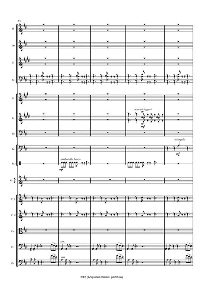 Renzo Ruggieri Acquarelli Italiani for Accordion and Orchestra ( full score &individual parts)