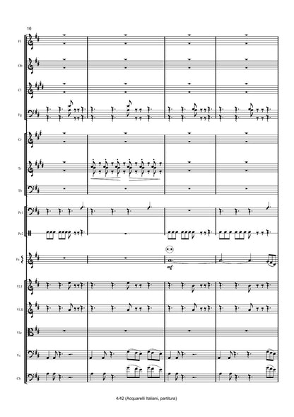 Renzo Ruggieri Acquarelli Italiani for Accordion and Orchestra ( full score &individual parts)