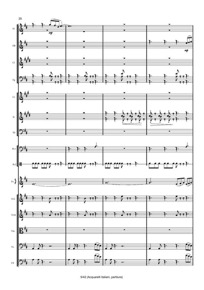 Renzo Ruggieri Acquarelli Italiani for Accordion and Orchestra ( full score &individual parts)