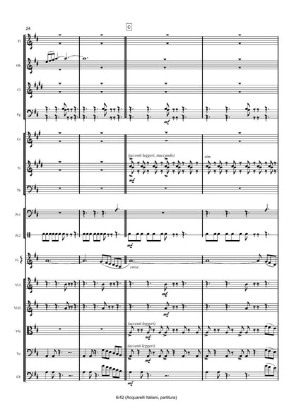 Renzo Ruggieri Acquarelli Italiani for Accordion and Orchestra ( full score &individual parts)