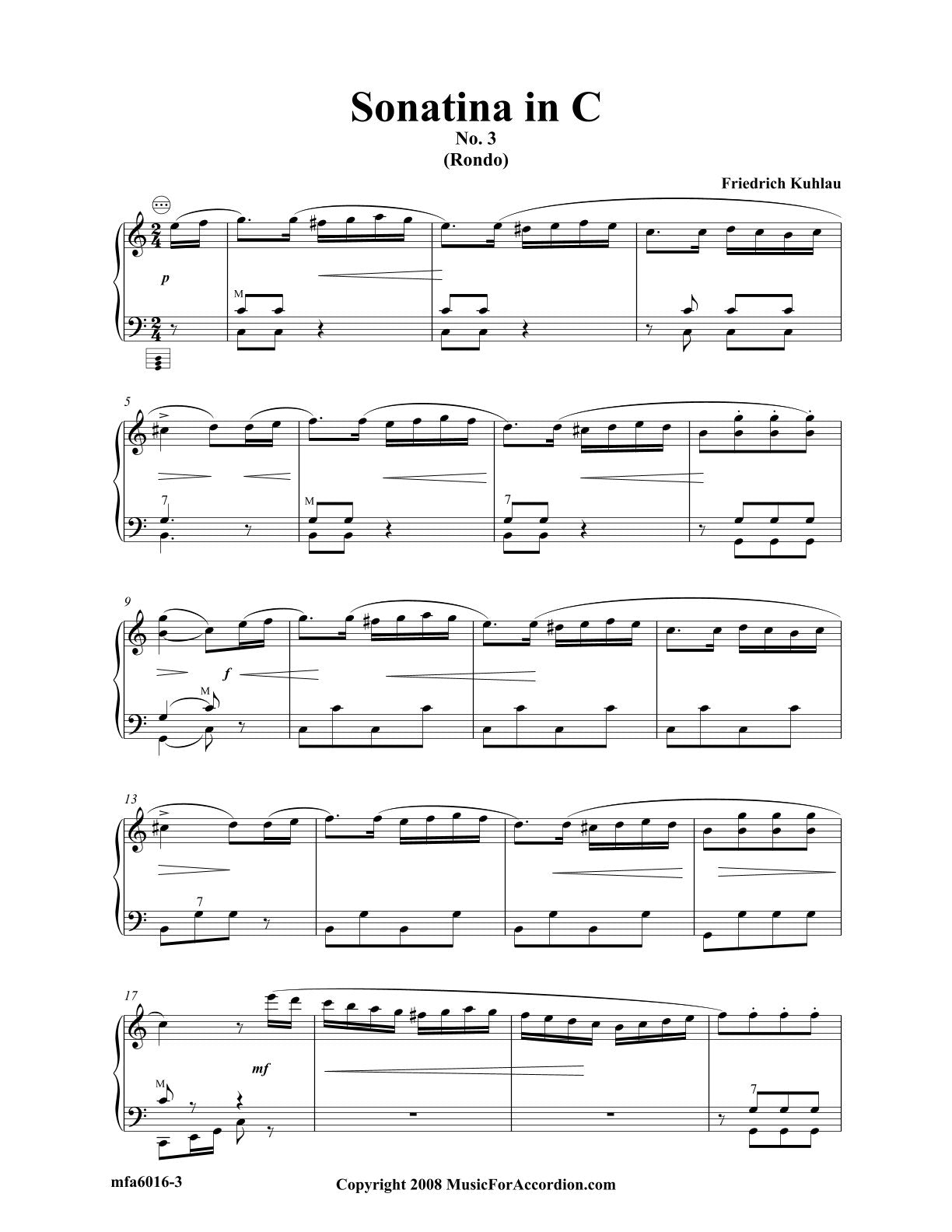 Sonatina in C Part 1 – Part 3