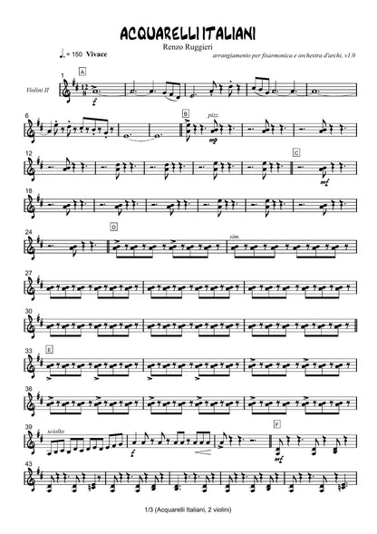 Renzo Ruggieri Acquarelli Italiani for Accordion and Orchestra ( full score &individual parts)