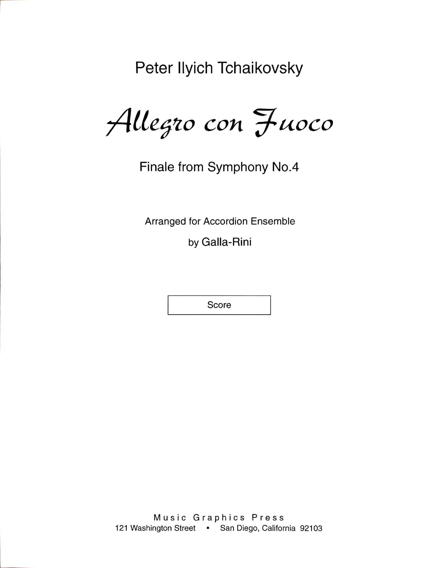 Allegro Con Fuoco, Finale from Symphony No. 4