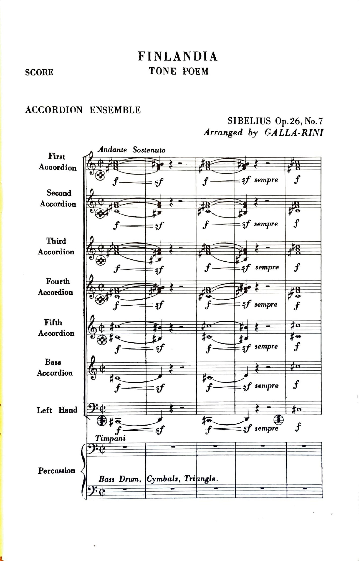 Finlandia, Tone Poem Op. 26 No. 7 (Ensemble)