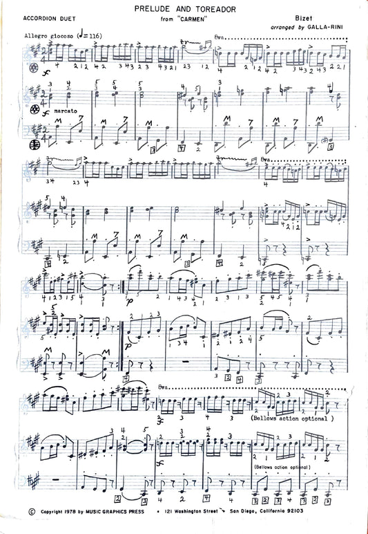 Prelude and Toreador from 'Carmen' (Solo)