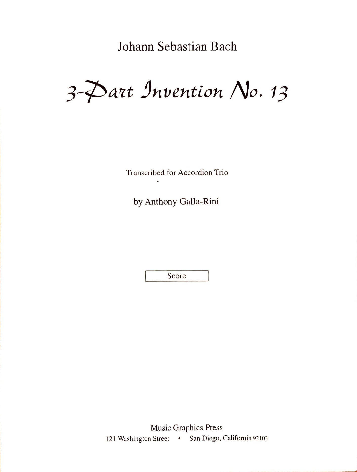 3-Part Invention No.13 (Trio)