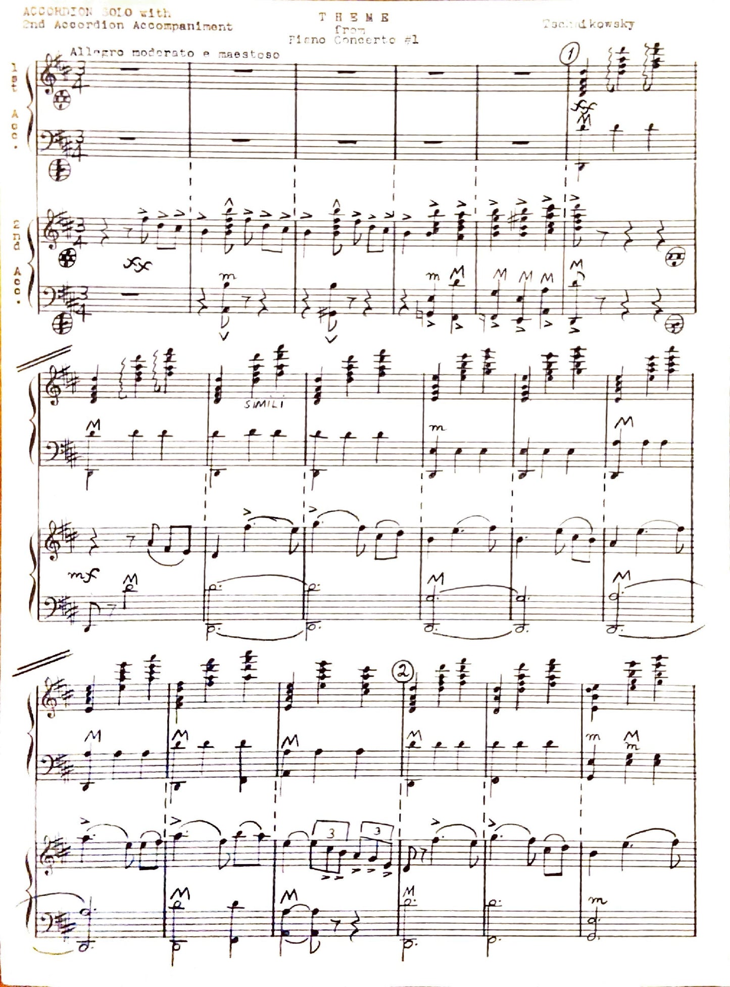 Theme from Piano Concerto #1 (Duet)