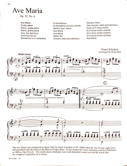 Famous Art Songs eBook Vol.1  accordion arrangements by Anthony Galla-Rini