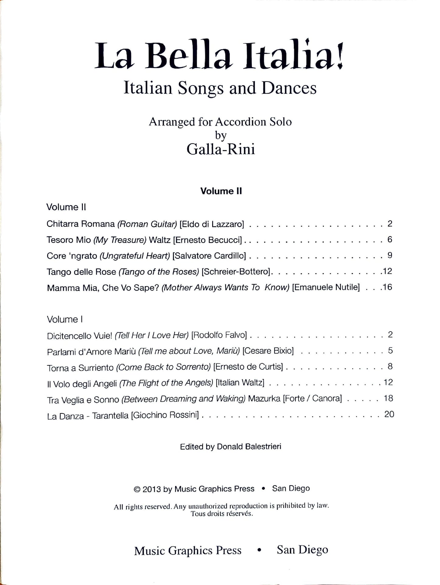 La Bella Italia Volume 2