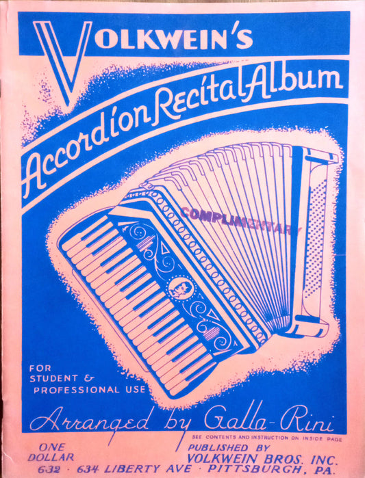 Volkwein's Accordion Recital Album eBook, arranged by Anthony Galla-Rini