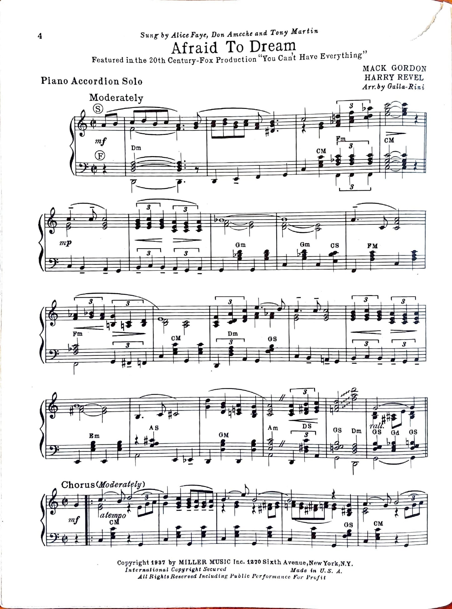 eBook: Piano Accordion Folio of popular song hits for (Solo) accordion with piano accompaniment