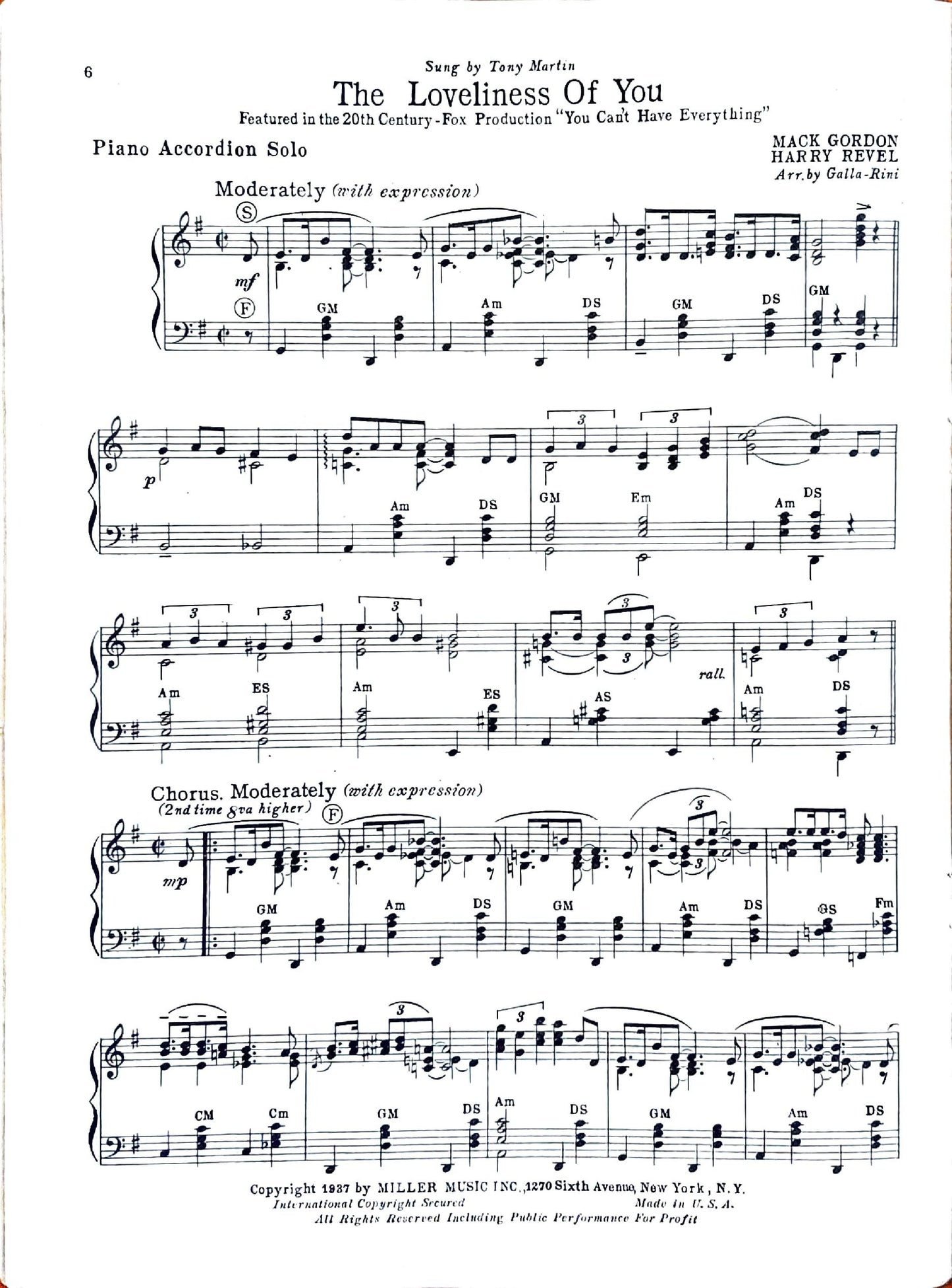 eBook: Piano Accordion Folio of popular song hits for (Solo) accordion with piano accompaniment