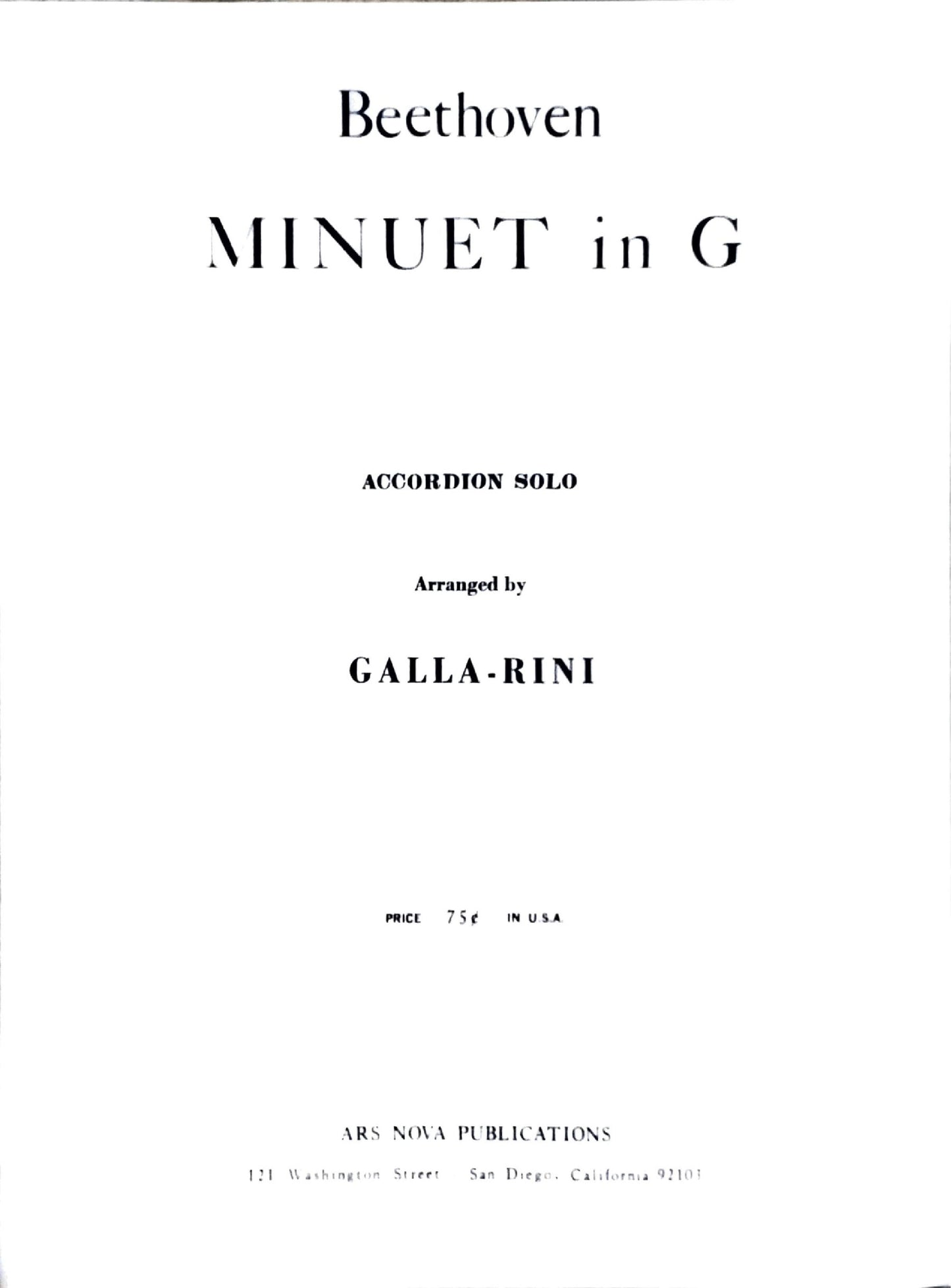 Minuet in G