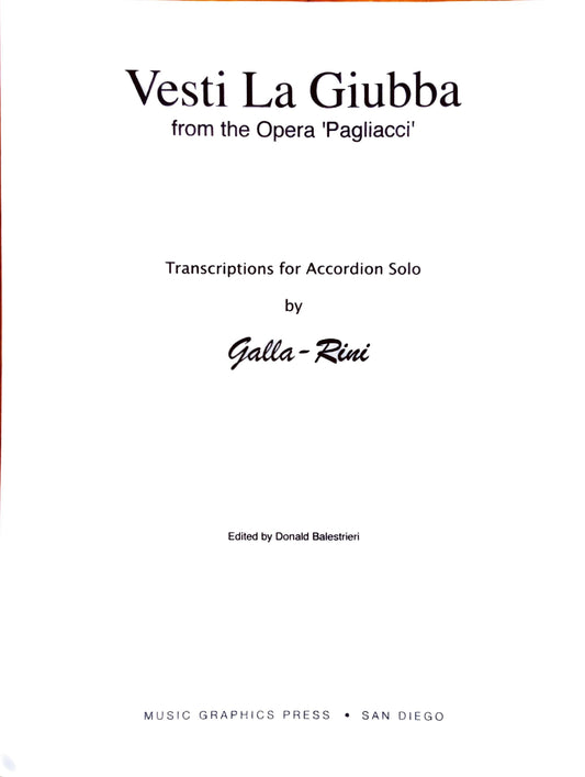 Vesti La Giubba from the Opera 'Pagliacci'