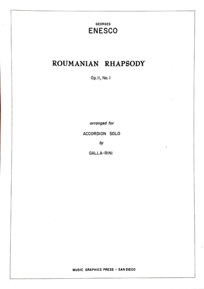 Roumanian Rhapsody Op. 11, No. 1 accordion solo