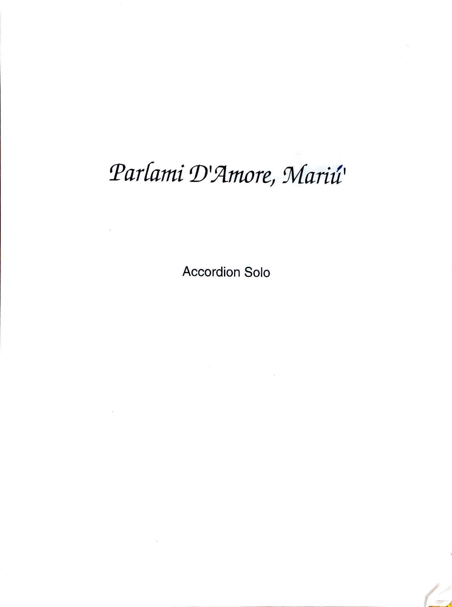 Parlami d'Amore Mariu