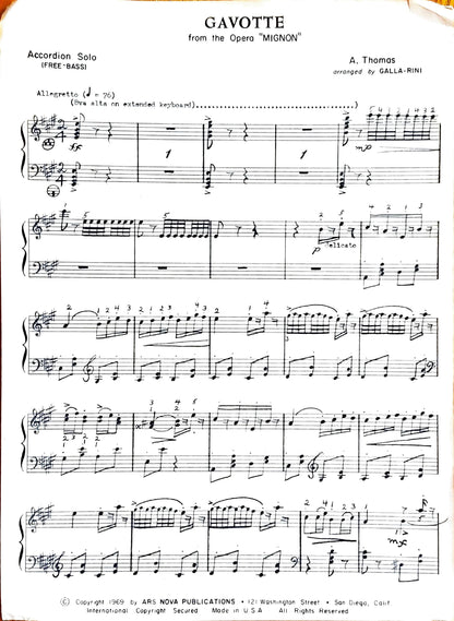 Gavotte from the Opera 'Mignon'