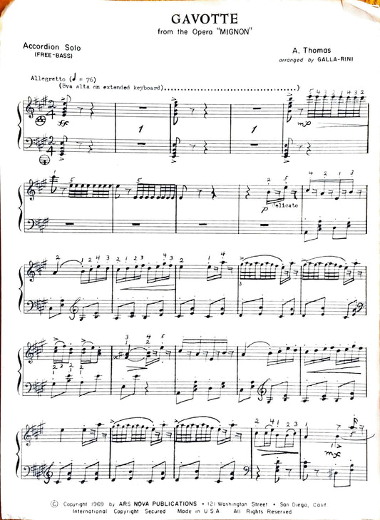 Gavotte from the Opera 'Mignon'