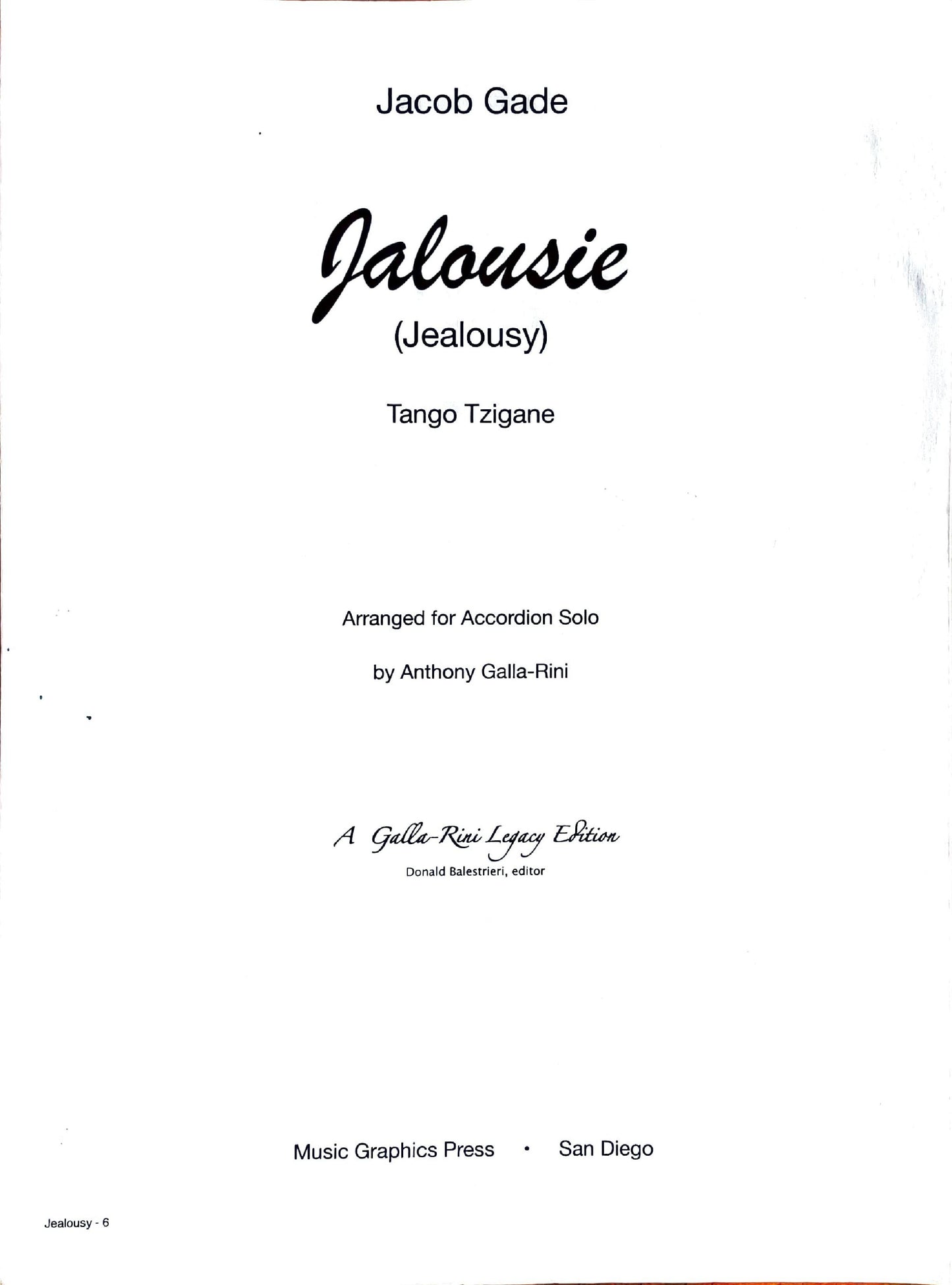 Jalousie (Jealousy)