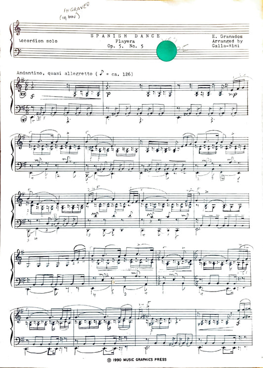 Spanish Dance Playera Op. 5, No. 5