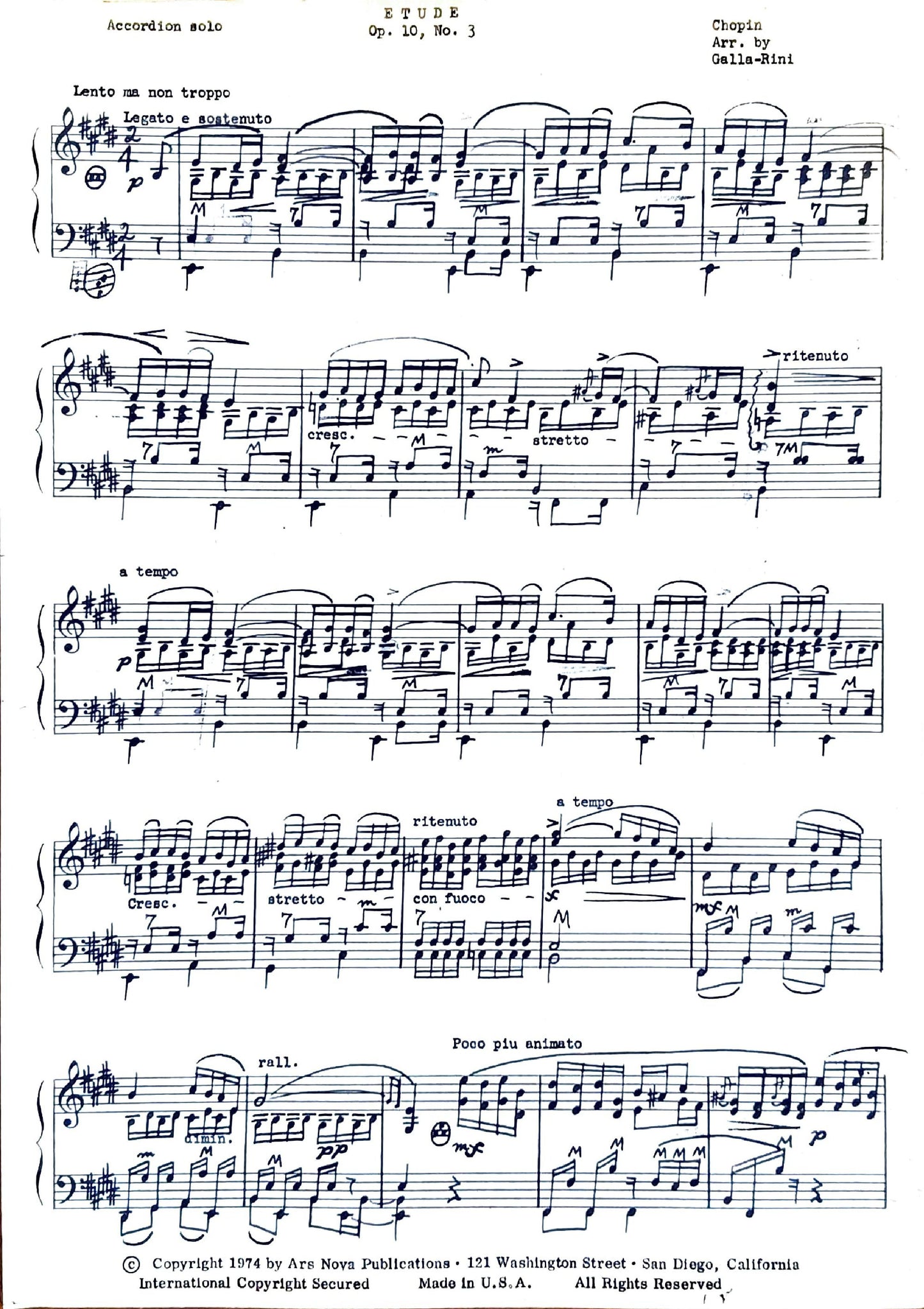 Etude Op. 10, No. 3