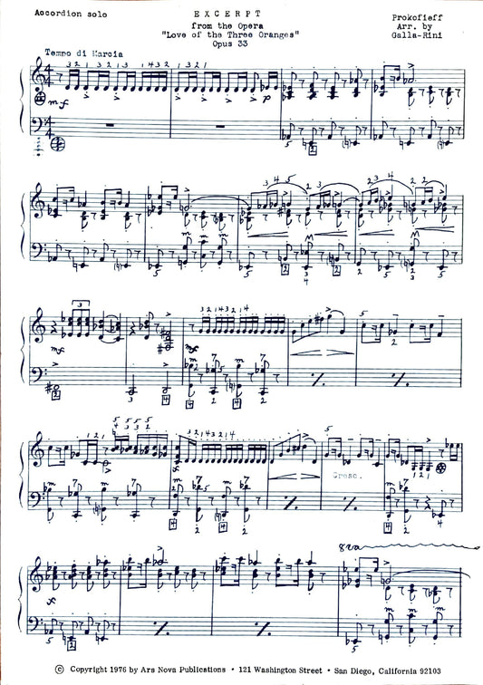 Excerpt from the Opera 'Love of the Three Oranges"