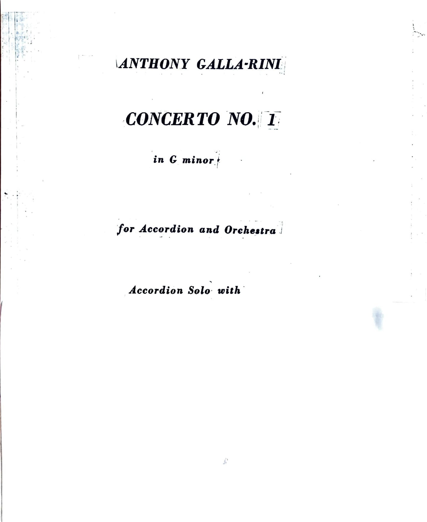 Concerto No. 1 in G Minor (Solo)