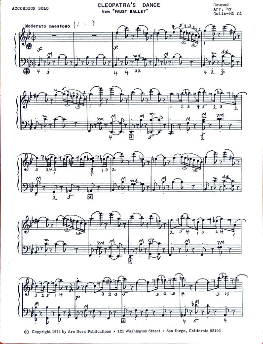 Cleopatra's Dance from 'Faust Ballet' (Solo)