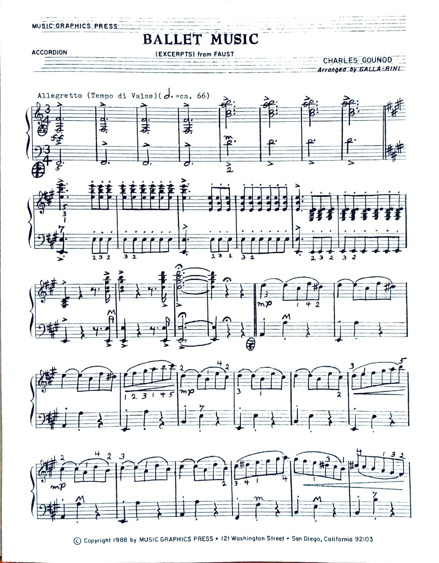 Ballet Music Excerpts from 'Faust'