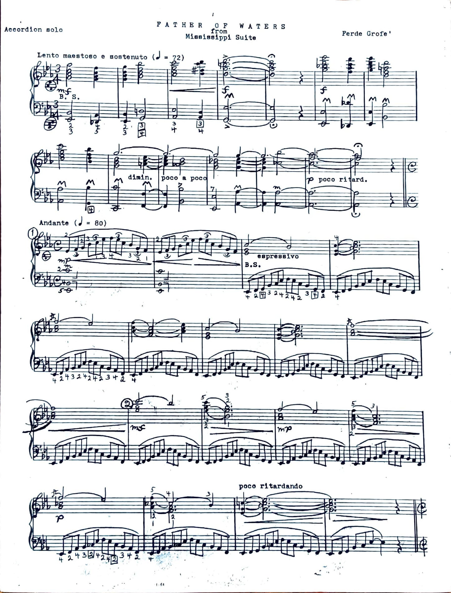 Father of Waters from Mississippi Suite (Solo)