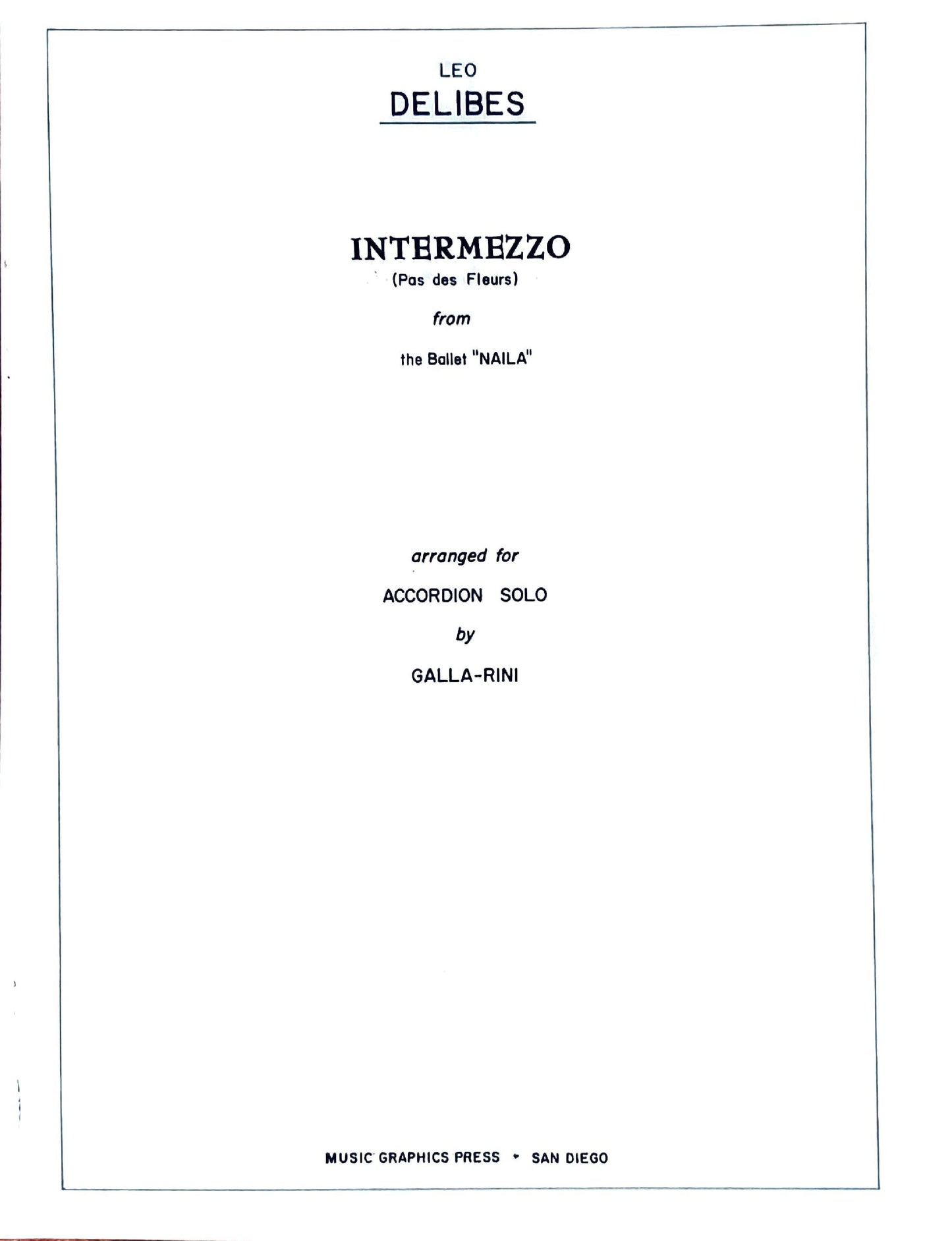 Intermezzo (Pas des Fleurs) from the Ballet "Naila" (Solo)