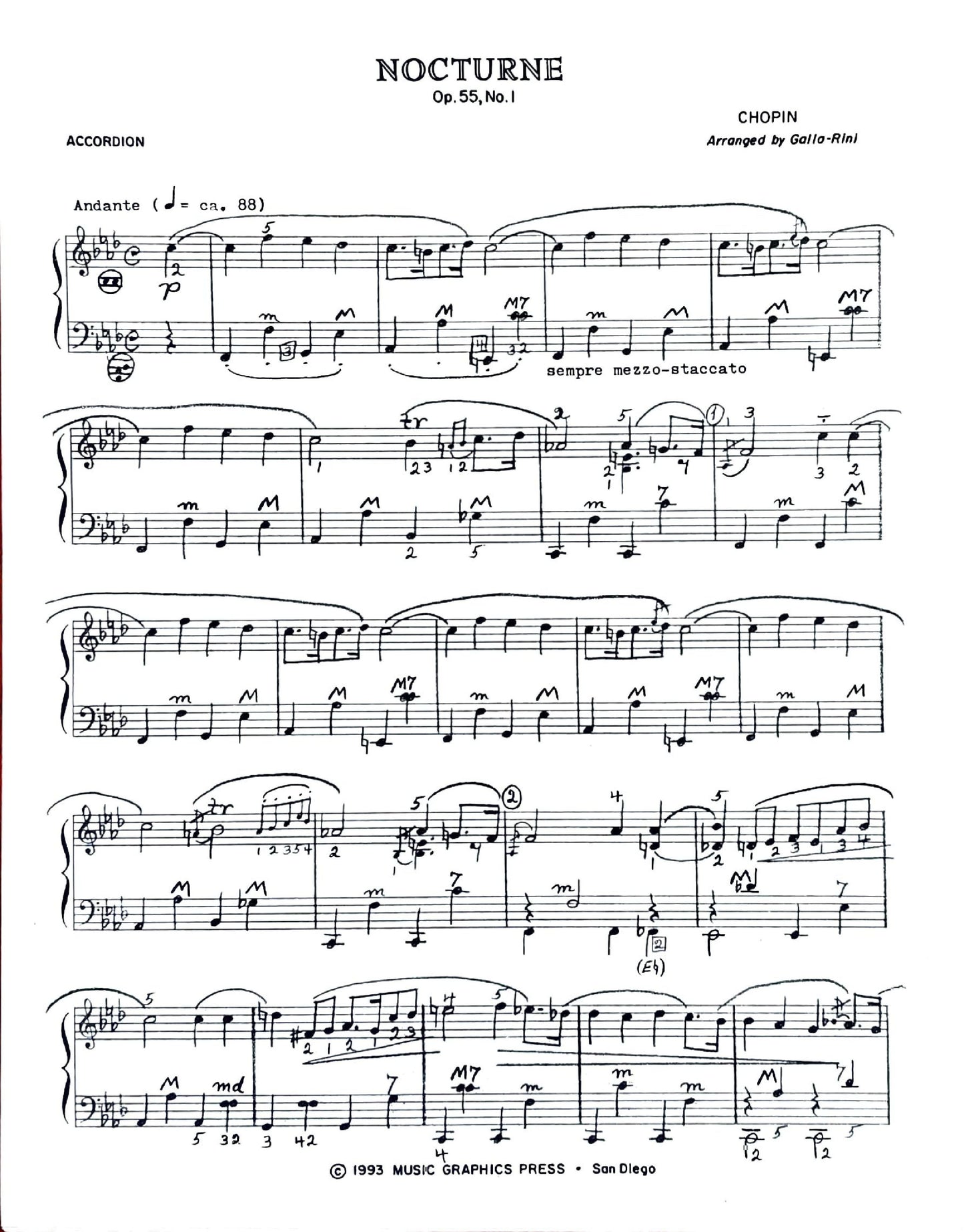 Nocturne Op. 55, No.1 (Solo)