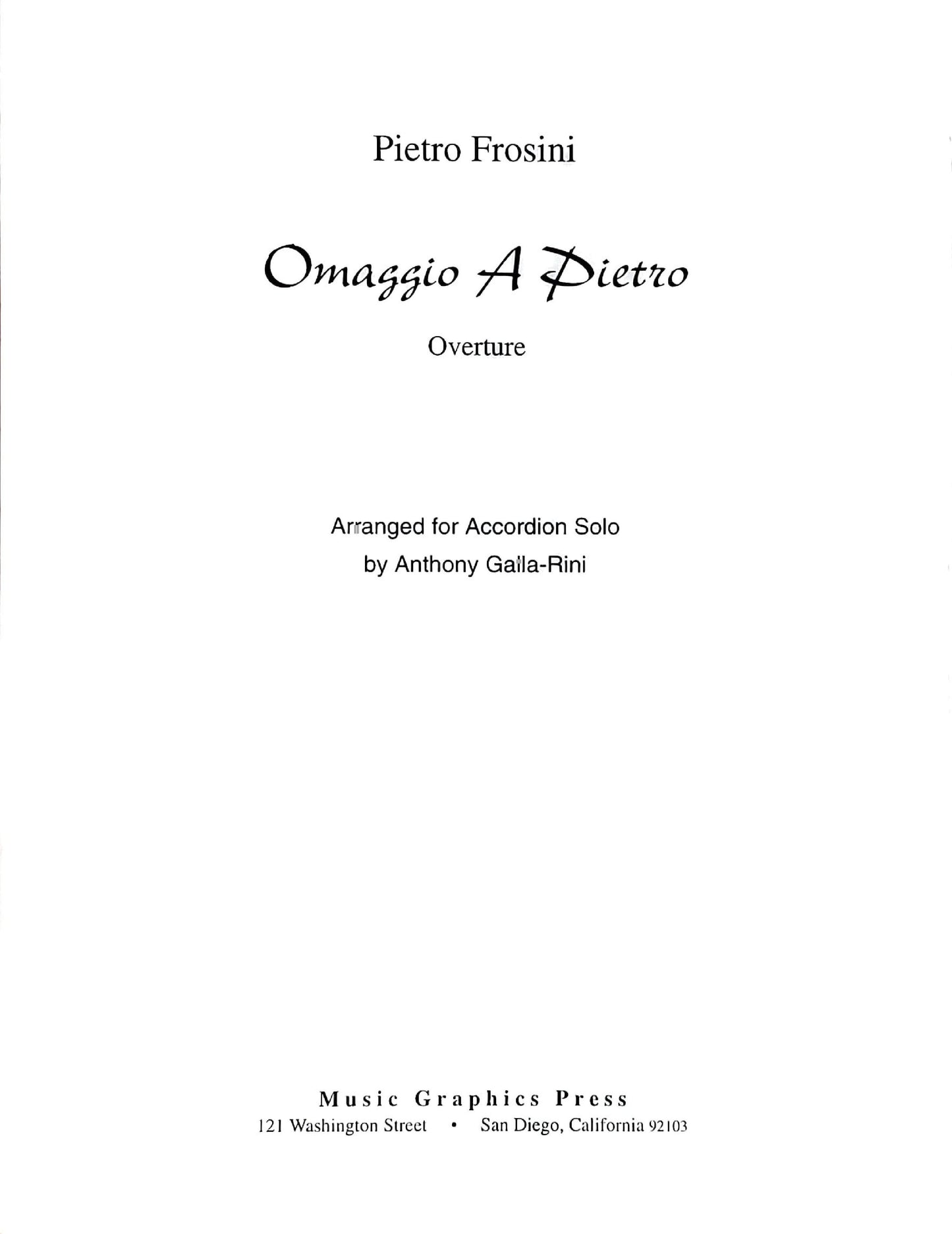 Omaggio A Pietro (Solo)