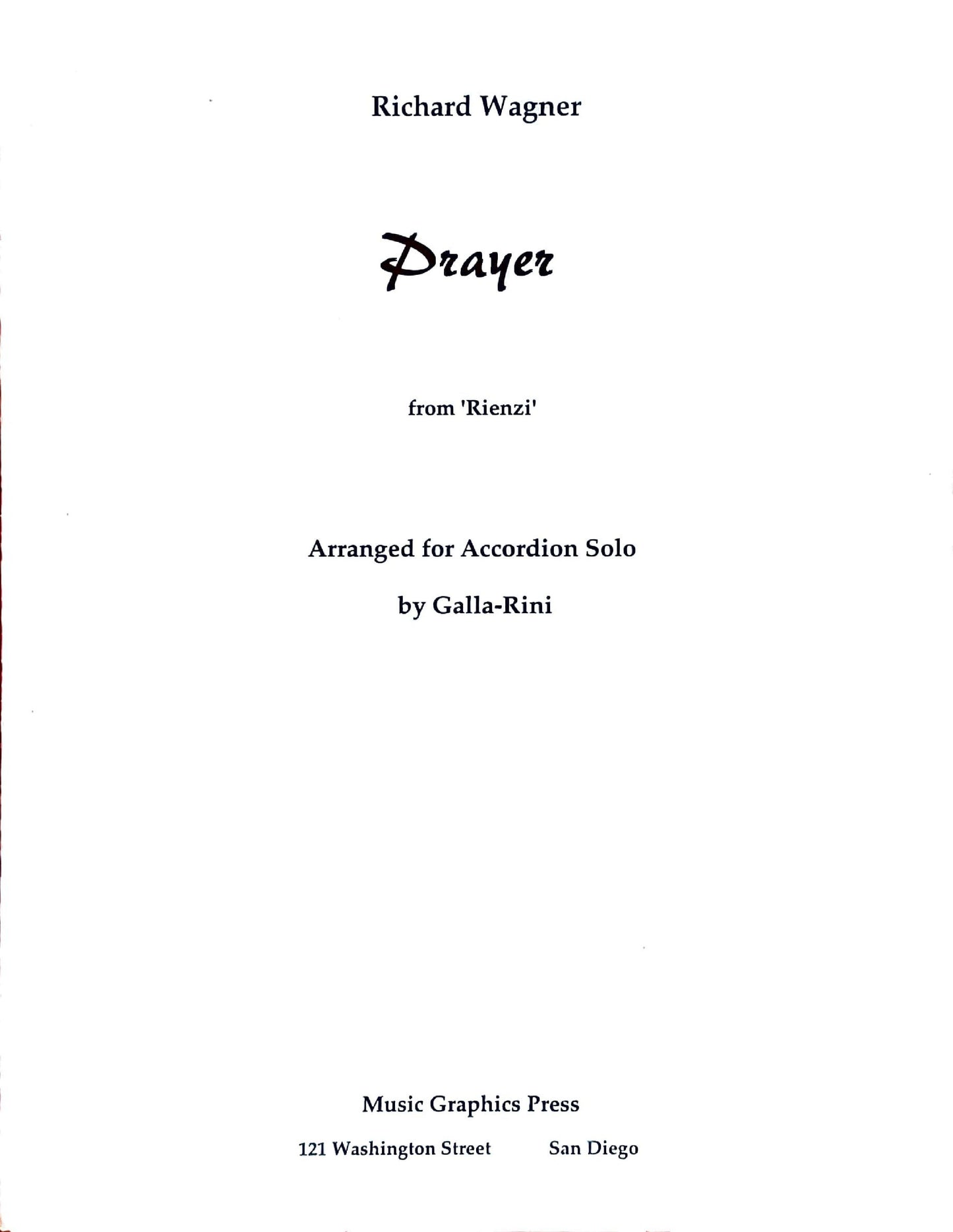 Prayer from Rienzi' (Solo)