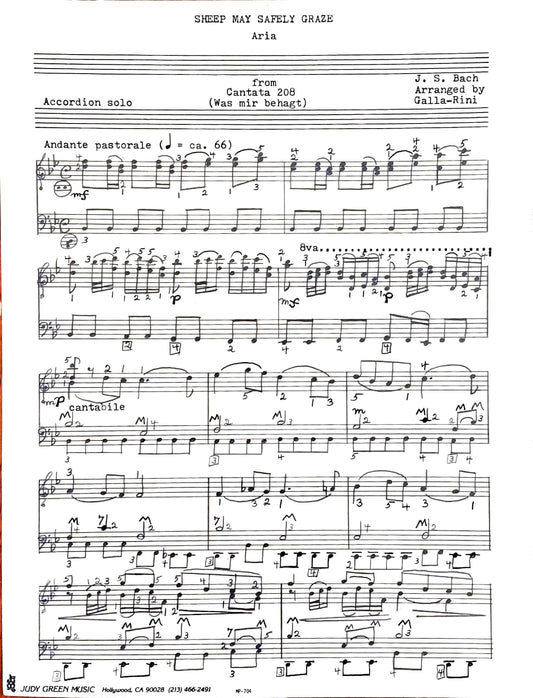 Sheep May Safely Graze Aria (Solo)